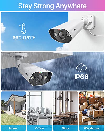 Image of ZOSI 16CH 4K PoE Security Camera System with 4TB HDD, Smart AI Detection | Color Night Vision, Two Way Audio, Person Vehicle Alert, 8 x 5MP Outdoor Cameras, 16 Channel 8MP NVR for 24 /7 Recording