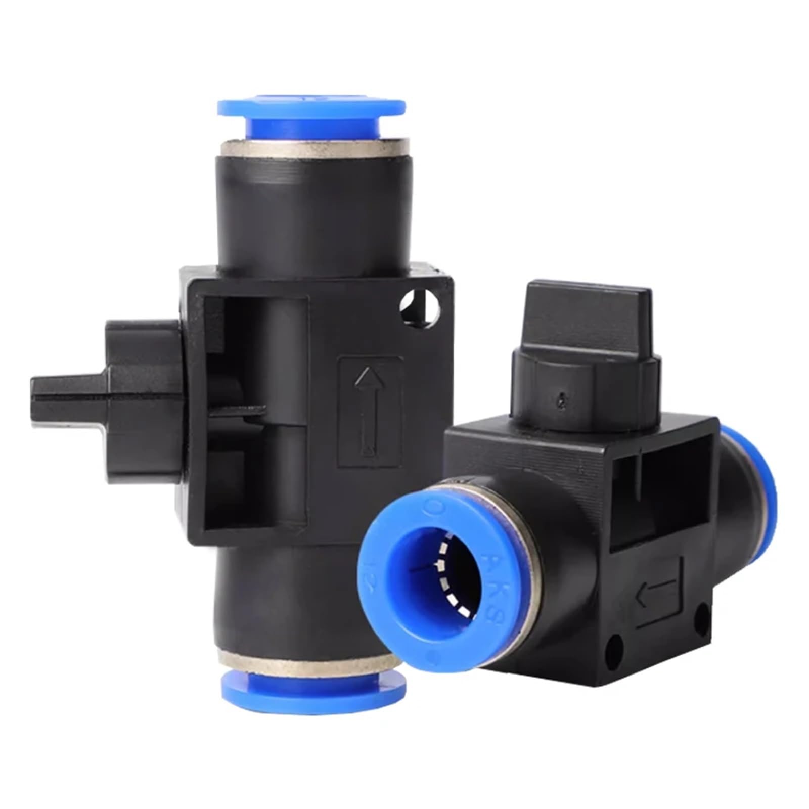 Air Pneumatic Hand Valve 2 Way Quick Fittings Push Connector Tube Hose Plastic 4mm 6mm 8mm 10mm 12mm Flow Limiting Speed Control(HVFF-4)