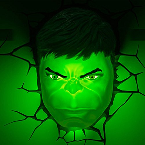 Jessecos Marvel Avengers HULK Head Gesicht Kopf 3D Deco - Lampada da parete da notte - Image 4