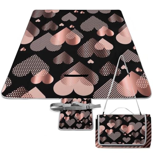 Couverture de pique-nique camping pliable tapis de sol imperméable cœur