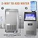 RAPSUAR Commercial Ice Maker Machine, 120Lbs/24H with 30Lbs Storage Bin, 40Pcs Ice Cubes 6Mins, 2-Way Add Water Under Counter Freestanding Ice Maker Commercial for Home Bar Office