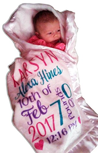 Kids-Pillowcases-By-Stockingfactory Personalized Baby Blankets (30"x40", Pink Micro Plush Fleece with Satin Edge)
