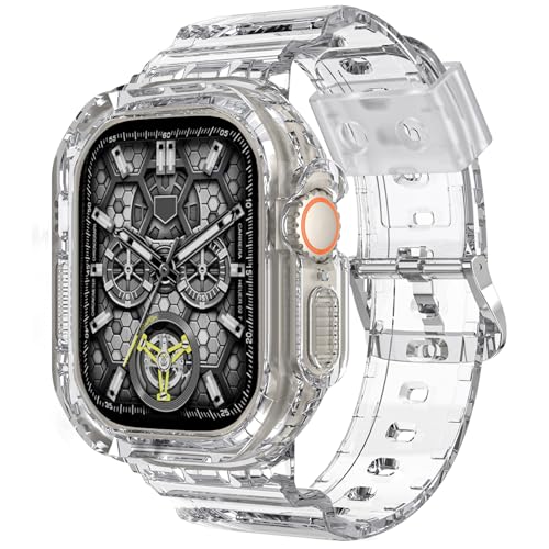 CABOBE Apple Watch �o���h �P�[�X ��̌^ �Ή� 49mm 45mm 44mm 42mm 41mm 40mm 38mm �A�b�v���E�I�b�` �o���h �A�b�v���E�I�b�` �x���g TPU�P�[�X ��̌^ Apple Watch Series 10/