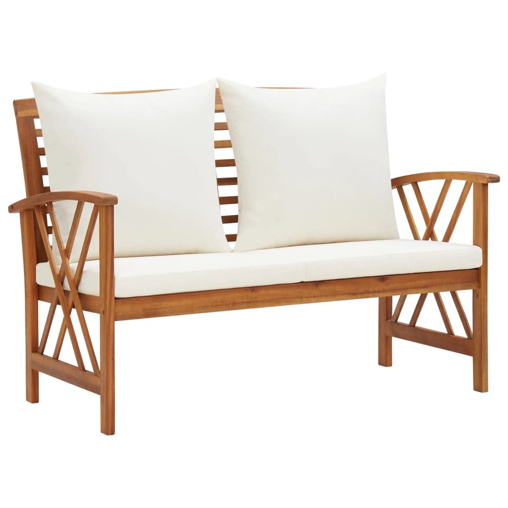 Sofa Terraza Exterior, Muebles Jardín Madera, Sofas Exteriores de Jardin, Sofá de Terraza, Sofá de Madera, Muebles de jardín 4 Piezas con Cojines Madera Maciza de Acacia