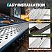 26Pack Gutter Guards, 48x5in Aluminum Gutter Cover, 104FT Total Length with Screws Included, 5x10mm Hole Diameter with Gloves, 5