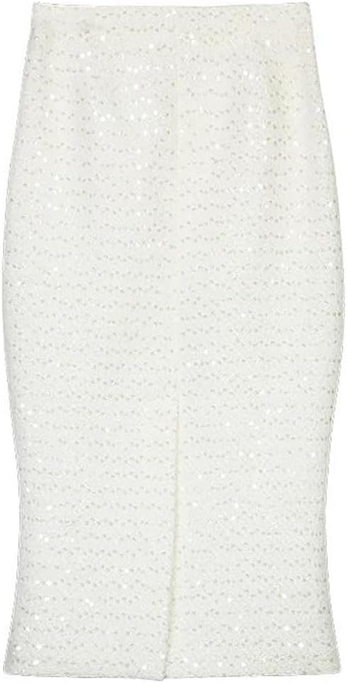 Women's Full Sleeve Single Breasted Jacket and Skirt Two-Piece Light Luxury Socialite Suit with Sequin