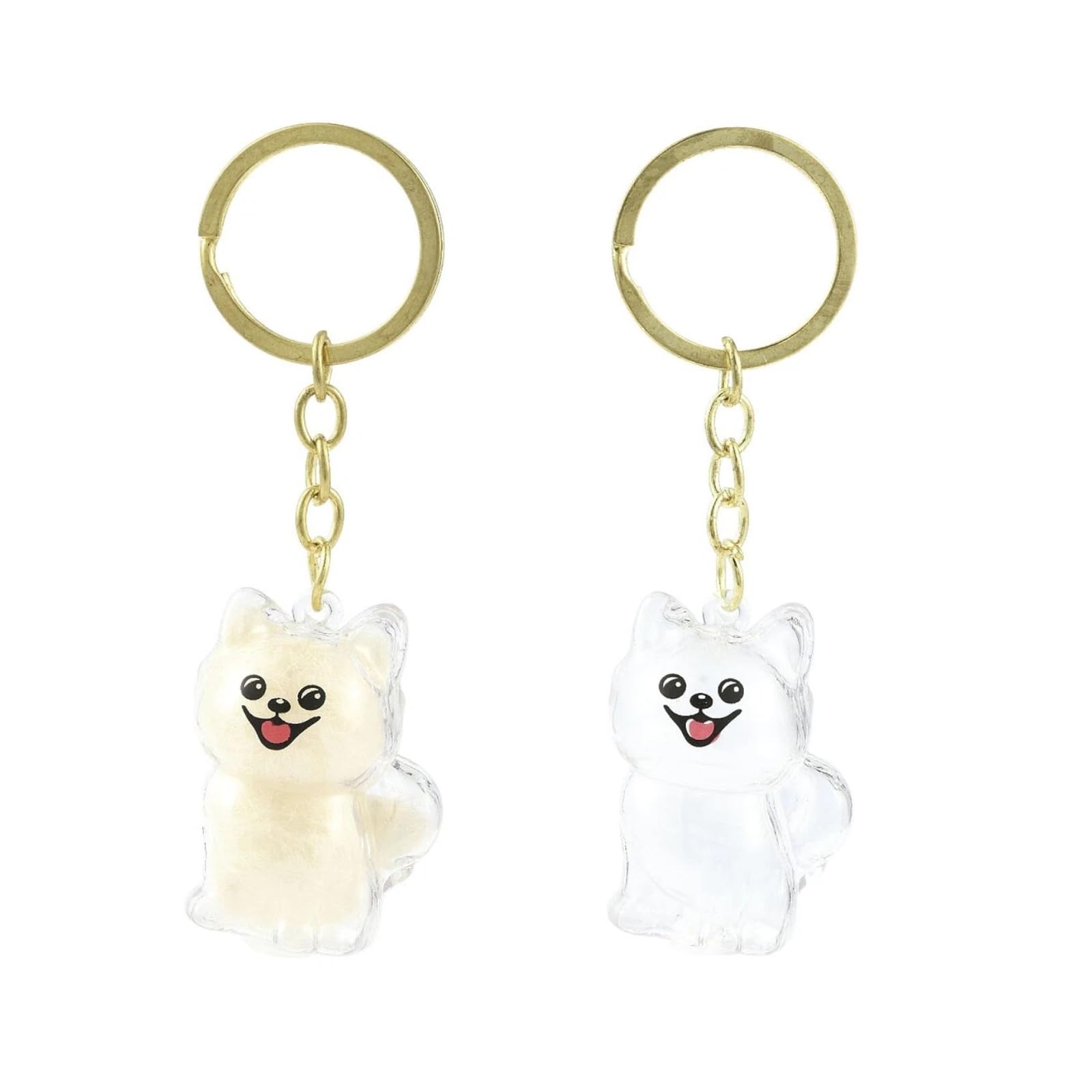 2Pcs 101mm Dog Keyring Transparent Pet Fur Hair Keepsake Memorial Container