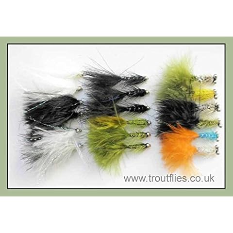 Trout Flies, Lures, 18 Pack, Cats Whiskers, Damsels, Humongous, Size 10, Fishing Cover