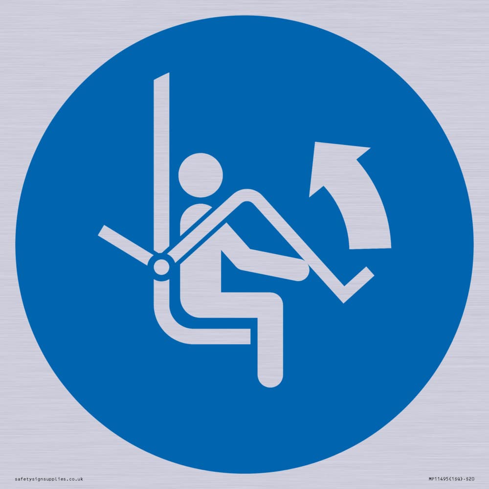 Mandatory: Open safety bar of chairlift Sign - 200x200mm - S20