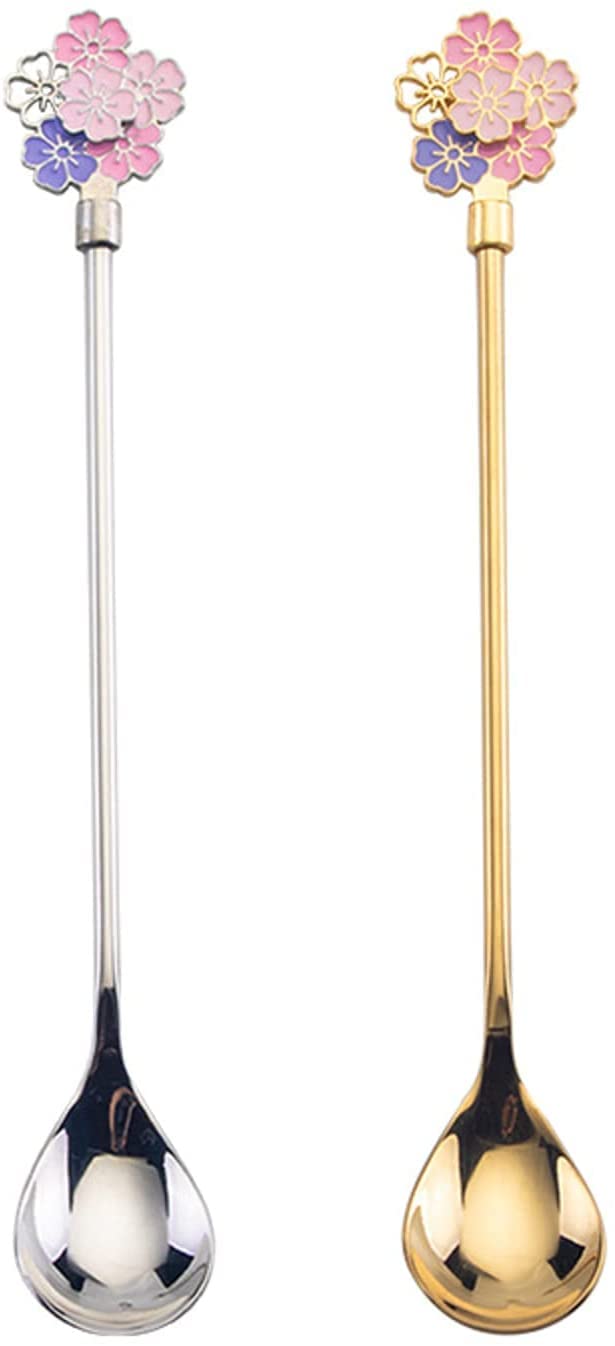 Löffel Restaurants Edelstahl Löffel Kaffee Kleiner Rundlöffel Dessert Mischlöffel Gewürz-Becher Löffel-CoffeeSorzartikel Küchenzulöffel Kitchentools Esslöffel Hause(Silver)