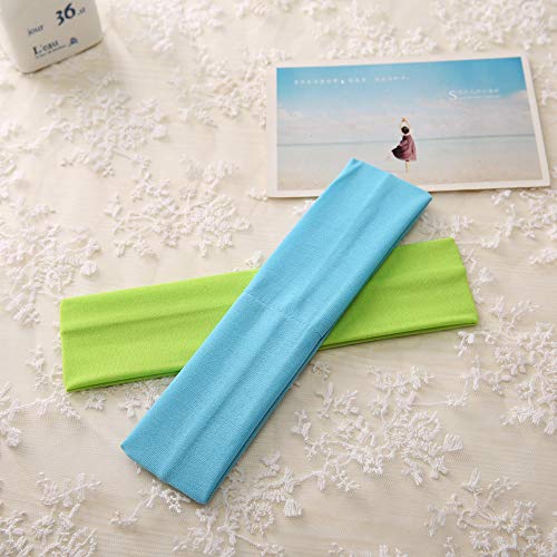 Image of 14pcs Sport Yoga Headbands,Fashion Soft Elastic Polyester Sweatband Yoga Stretchy Headband for Women Man Girl (Mixed Colors)