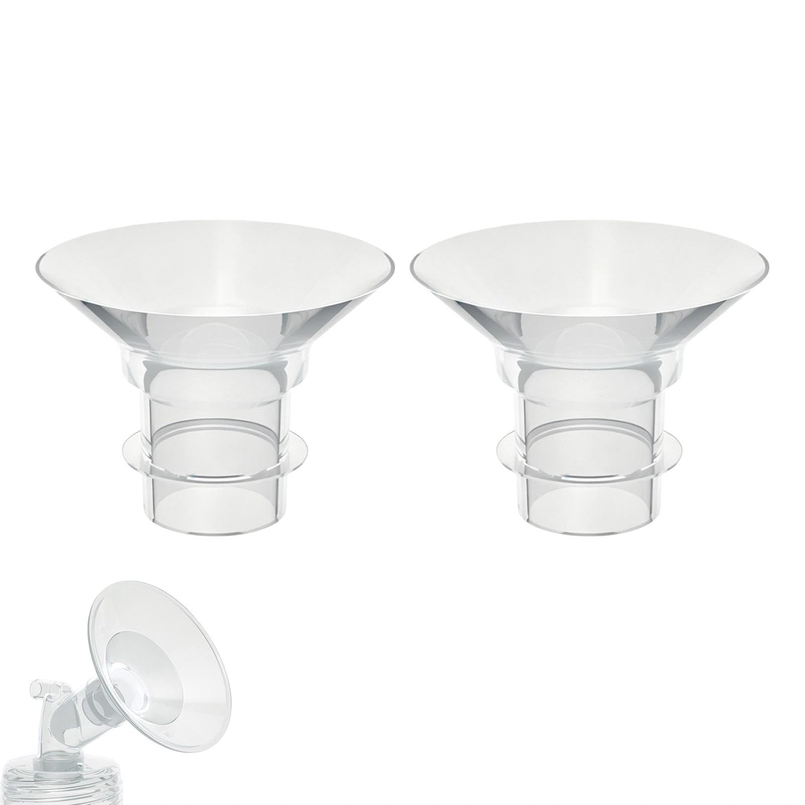 2pcs Silicone Breast Pump, 17mm Silicone Breastpump Flange Insert Wearable Breast Pump Accessories Compatible with Medela/Spectra/TSRETE/Momcozy S9/S12/S9Pro/S12Pro