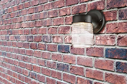 Image of Design House 587246 Jelly Jar Indoor /Outdoor Integrated LED Wall Light, Black