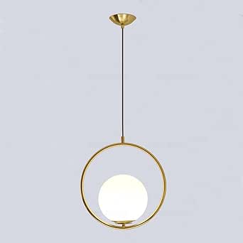 Lampada Soffitto Sfera Sospensione - Vetro E Ferro, Base E27, Diametro 25 Cm, Design Moderno - Foto 3