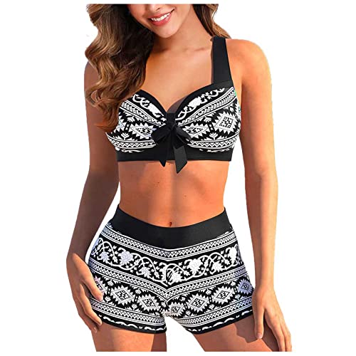 Bikinis Mujer 2025 Talla Grande Push Up Bikini Brasileño Reductor con Relleno Top Vikinis para Mujeres Braga Alta Familiar Dos Piezas Sexy Swimsuits for Women Negro S