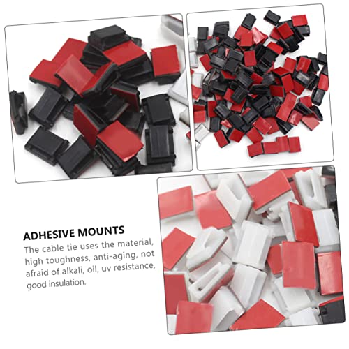 Mipcase 200pcs Sujetacables Autoadhesivos Multiusos con Monturas Adhesivas para Gestión de Cables para Organizar Cables bajo Escritorio, Coche y Hogar miniatura 6