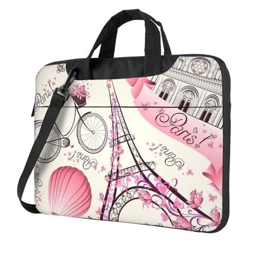 Sac ordinateur Paris Tour Eiffel antichoc et antistatique avec bandoulière