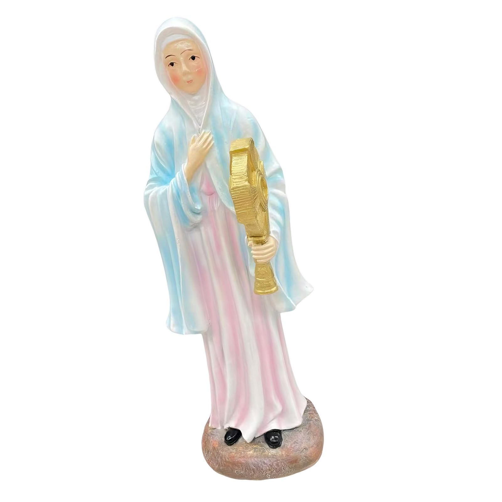 Figurine de religieuse européenne en résine avec croix, cadeau d'art chrétien