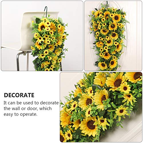 VALICLUD Dos Ganhos de Girassol Artificial Girassol Porta Grinalda Grinalda Floral Primavera Verão G