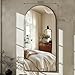 GLSLAND-30x71 inch Wall Mount Arched Full Length Mirror-Aluminum Alloy Frame High Definition-Full Body Mirror for Bedroom or Living Room,Black