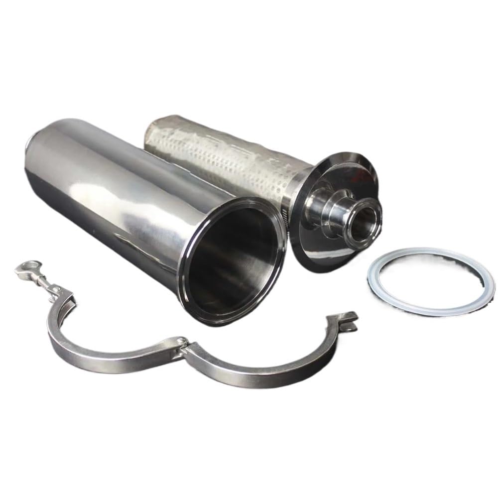Filtro Tri Clamp 1.5/2/2.5", acero inox 304/316L, compatible con tuberías 19-63 mm para elaboración casera de cerveza.(80 Mesh,SUS 304,25mm PipeOD K50.5mm)