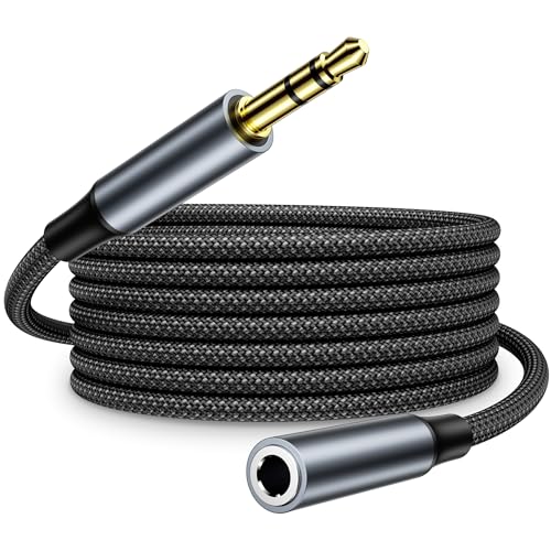 Rallonge Jack 3.5mm 3M, Rallonge Prise Jack Nylon Tressé rallonge Cable jack 3.5mm Male vers Femelle rallonge Casque Audio pour Smartphone, PC,...