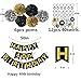 Famoby Gold Glittery Happy 40th Birthday Banner,Poms,Sparkling 40 Hanging Swirls Kit for 40th Birthday Party 40th Anniversary Decorations