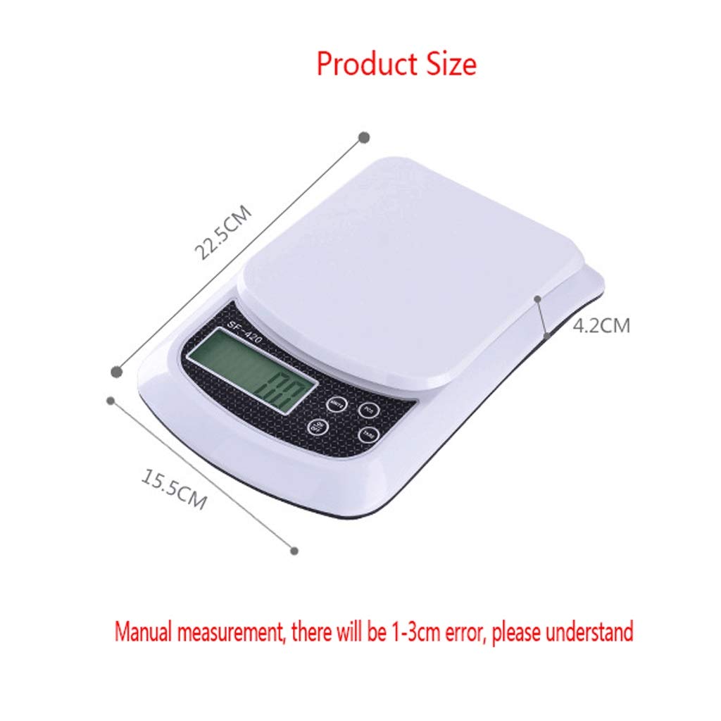 Hochpräzise Küchenwaage, 1 g, Paketwaage, hohe Kapazität, 10 kg, elektronische Waage für präzises Wiegen, Weiß (Farbe: Weiß, Größe: 10 kg x 1 g) (Weiß 10 kg x 1 g)