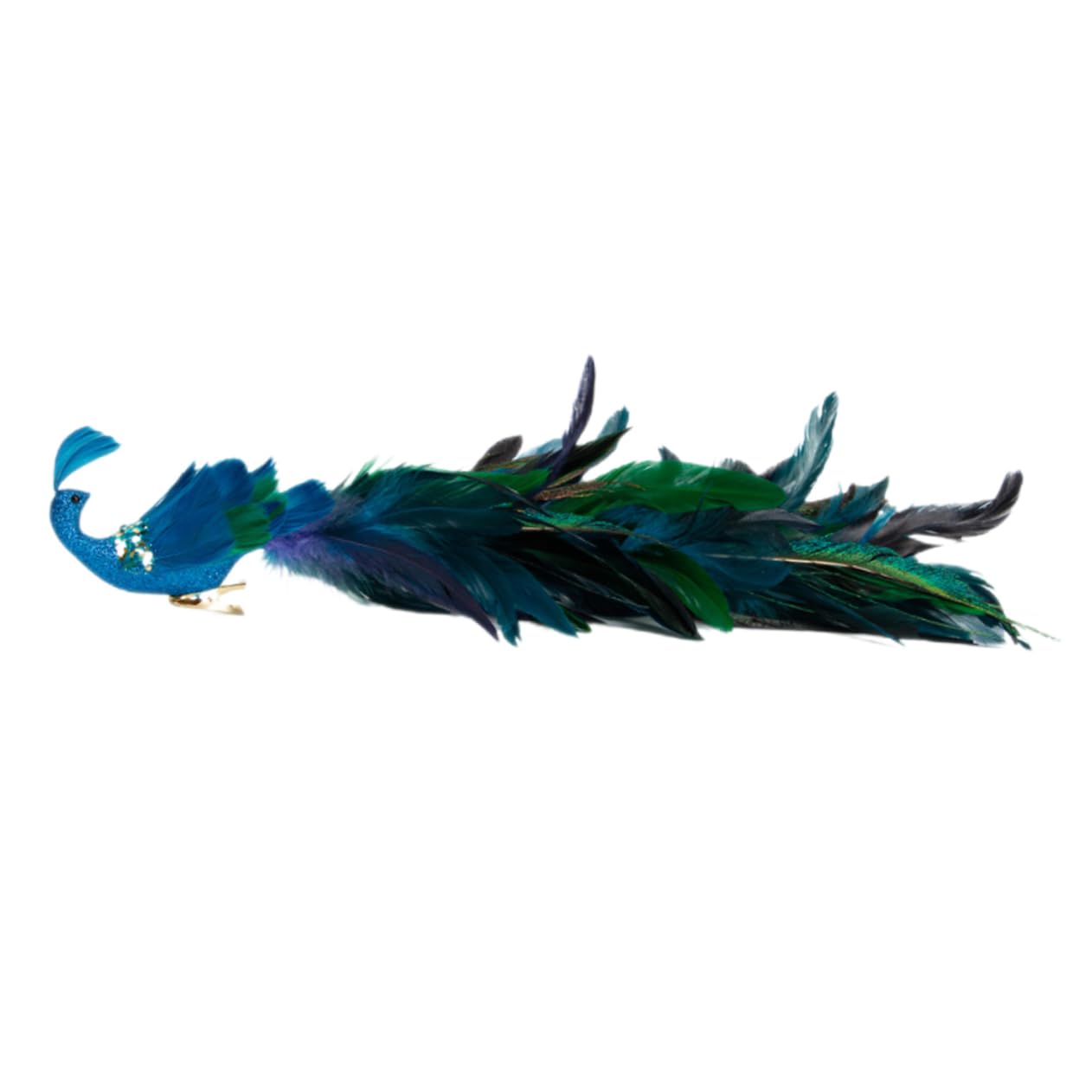 TOPBATHY 3St Weihnachtsbaumanhänger simulierter Blauer Pfau mit langem Weihnachtsdekorationen (2er-Pack) Weihnachtsvogelfigur Pfauen-Clip-Ornament Baumschmuck zum Anklipsen