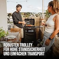 Enders Urban II Trolley, Tischgrill mit Trolley, Grillen-, Kochen- und Backen Funktion, 2 Brenner Edelstahl, mit Grill-Thermometer, Balkon-, Camping-Grill, Aluguss-Gehäuse, Gusseisen-Rost #207072 – Ansicht 4