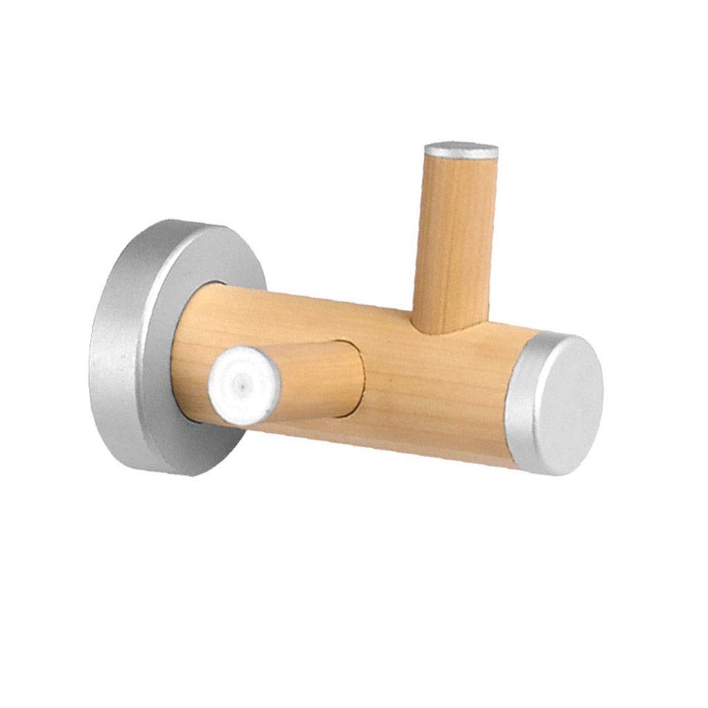 DXTFDHB Wooden Coat Hooks, Heavy Duty Wall Hooks, Wall Hanger for Robe, Towel, Keys, Bags(Maple color,Single)