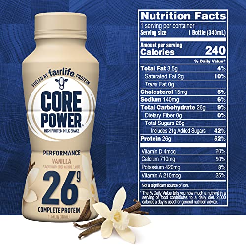 image for Core Power Protein Shakes (26g), Vanilla, No Artificial Sweeteners, Re