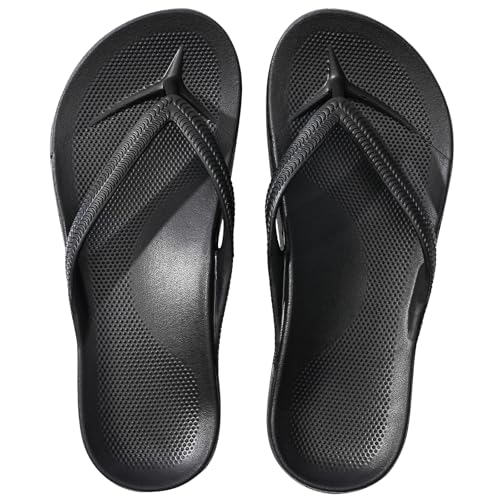Image of Flip Flops for Women and Men with Arch Support Comfortable Recovery Slide Sandals Slip Resistant Shower Shoes Walking Thong Sandals Lightweight and Soft Footbed Slides Flip Flops