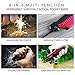 ALBATROSS 6-in-1 Survival Tactical Military Folding Pocket Knives with LED Light,Rope Cutter,Glass Breaker,Magnesium Fire Starter,Bottle Opener;Multi-Function Emergency Tool(Red)