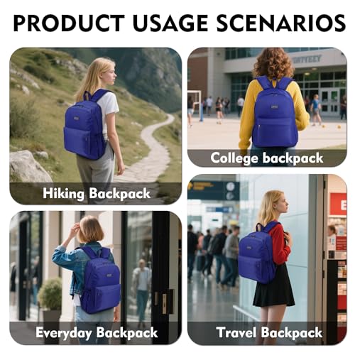 Image of 17 Inch Simple Large Backpack, Durable Bookbag for College & Travel Daypack