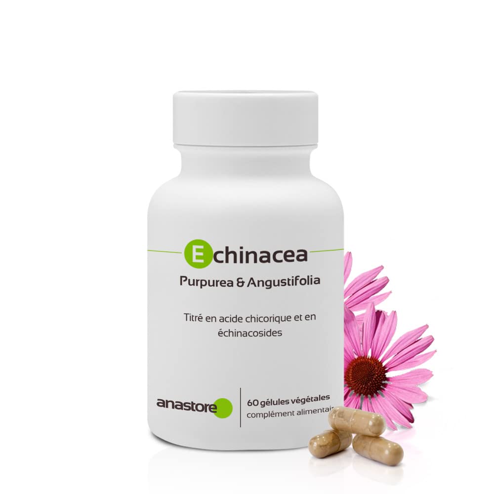 Echinacea Purpurea & Angustifolia * 300 mg / 60 gélules * Titré en échinacosides (2%) et en acide chicorique (4%)