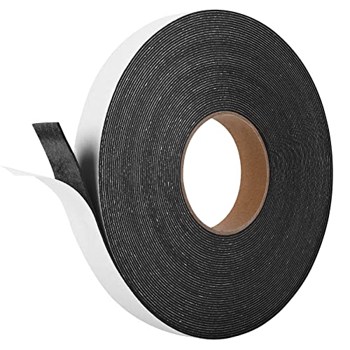 Image of Kikerike Self Adhesive Foam Tape Weatherstrip 1In x 1 /16In x 66Ft High Density Foam Insulation Strips Seal Weather Stripping with Strong Adhesive for Door and Window Sound Isolation Soundproofing