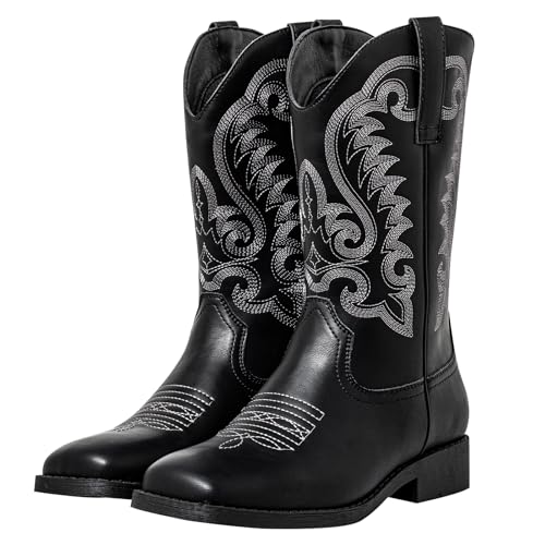 WrangWalker Cowgirl Boots for Women, Black, Size 9