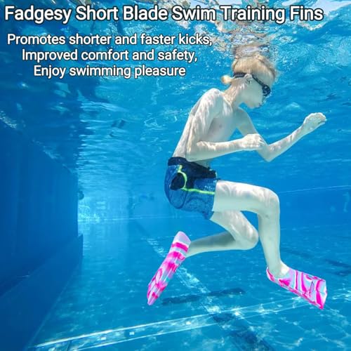 Fadgesy Swimming Training Fins,Comfortable Silicone Flippers for Swimming and Diving,Size Suitable Kids Girls Boys Adult (S, DopamineAmusementPark) by Fadgesy - Image 8