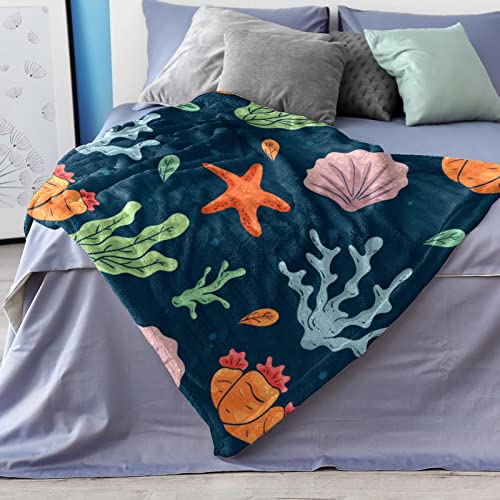 Couverture polaire chaude et douce contre le froid pour lit motif marin - 8