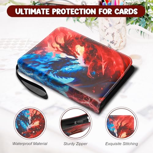 HYNANCE Card Binder 400 Pockets, Trading Card Binder 4-Pockets Portable Card Collection Binder for Boys Girls Organized