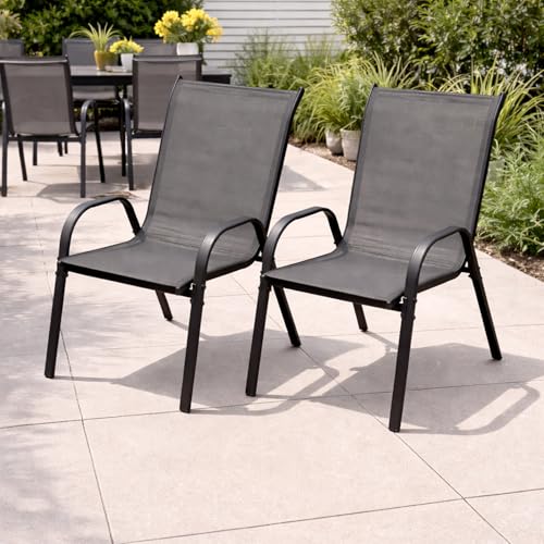 Mojawo 2 Stück Stapelsessel Gartenstuhl Gartensessel stapelbar mit...