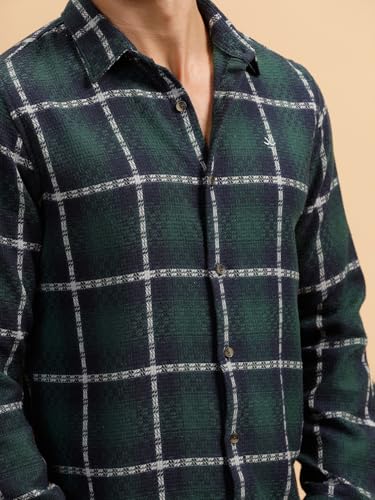 Image of WROGN Men's Cotton Shirt | Textured | Regular Fit