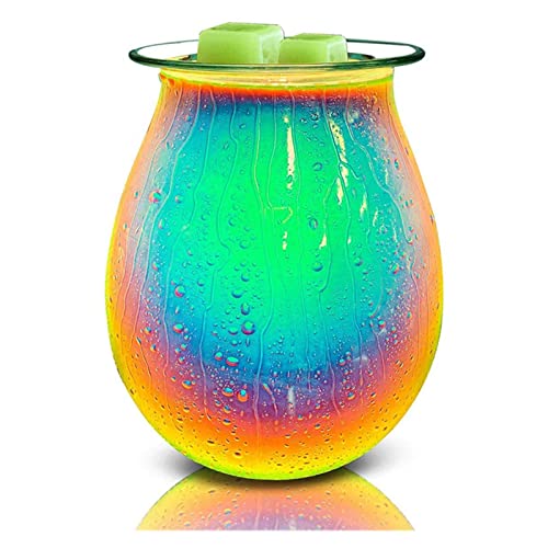 Lámpara Calentadora Velas, Calentador de cera for derretir, calentador de cera eléctrico Art Glass Calentador de aceite esencial perfumado Quemador de tarta for cera derretida Fragancia Vela Lámpara d