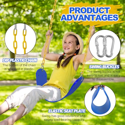 Image of Swings Set - 2-Pack Suitable for Kids and Adults, Comes with Hooks & Chains, Perfect for Backyard