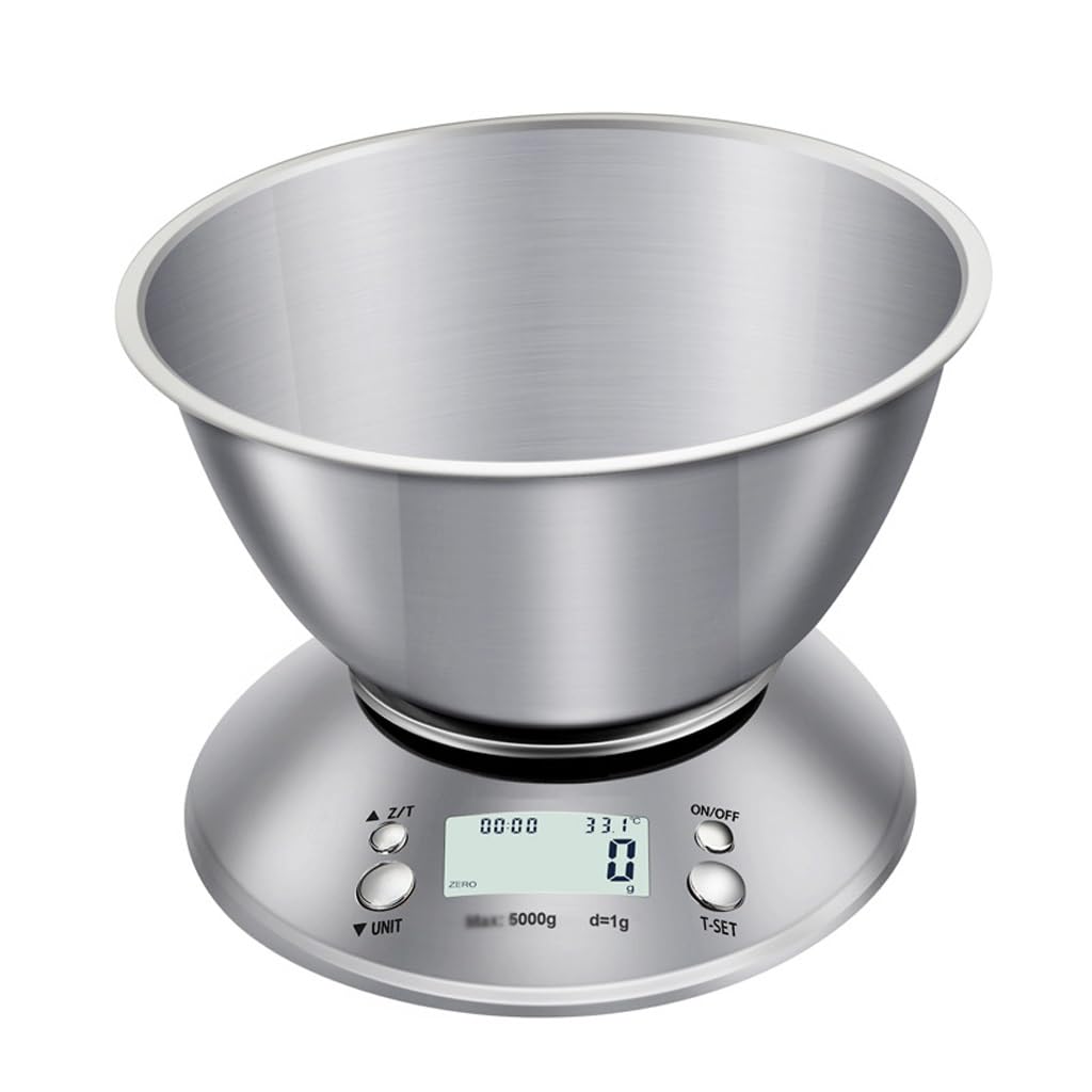 JFDBGU Household Stainless Steel Kitchen Scale With Bowl For Baking Food, Gram Scale, Small Electronic Scale