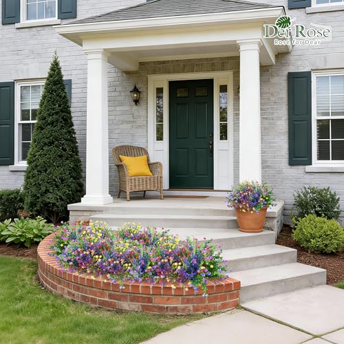 Der Rose 24 Bundles UV Resistant Fake Flowers Artificial Flowers for Outdoors for Garden Patio Porch Window Box Decor image 7