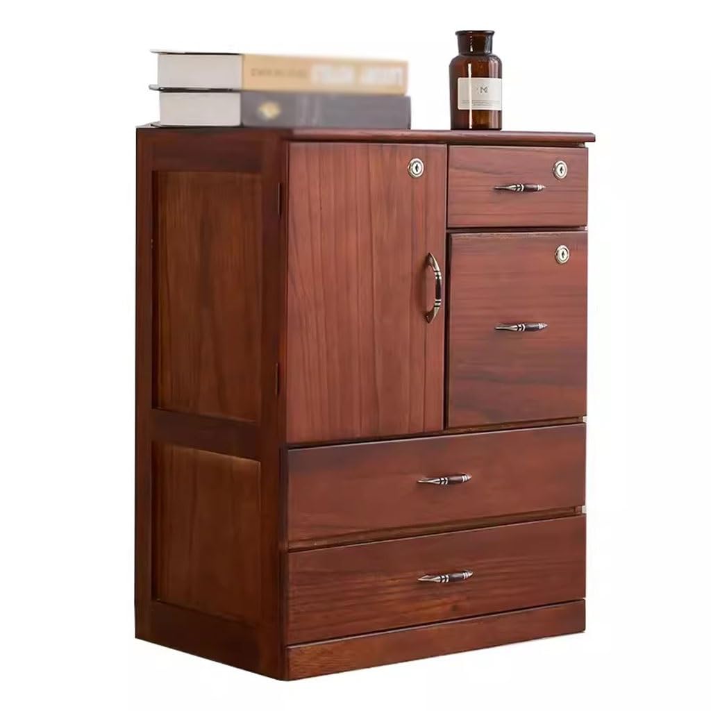 Segregator biurkowy z litego drewna z zamykanym organizerem na pliki i szafką do przechowywania drukarek, szufladą do domowego biura, pudełko na dokumenty, szafka do przechowywania