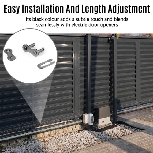 Image of Tandefio #428 20 ft Roller Chain for Gate Openers Carbon Steel Operator Chain with 2 Connecting Links for Extension Replacement Electric Automatic Sliding Gate Opener Garage Hanger Door Karts Bike