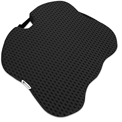 SNUGL Wedge Seat Cushion - Premium Orthopaedic Memory Foam Seat Pillow, Posture Correction, Coccyx, Sciatica & Back Pain Relief - for Office/Computer Chair, Car, Recliner - 4D Mesh (Jet Black)